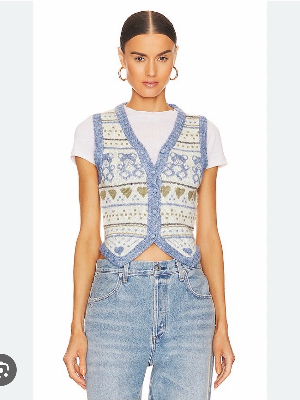 Danielle Guizio blue sweet bear vest🩵
